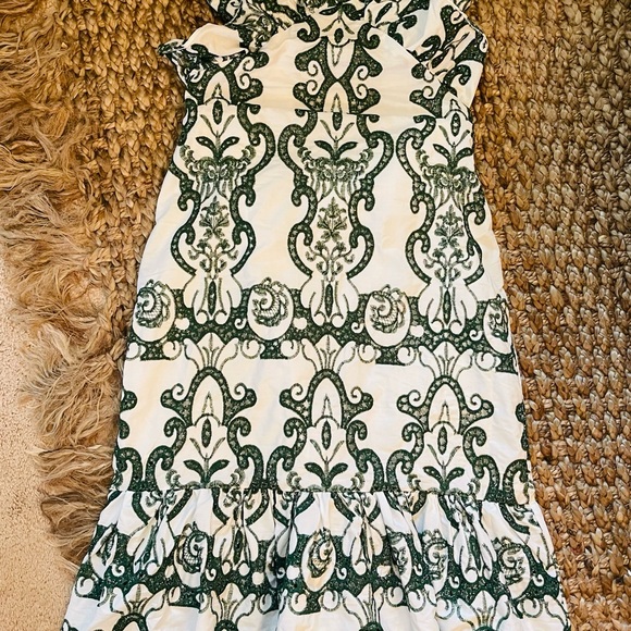 NWT Zara Limited Edition Green White Ruffled Eyelet Lace Dress S M L Tuckernuck - Picture 9 of 12